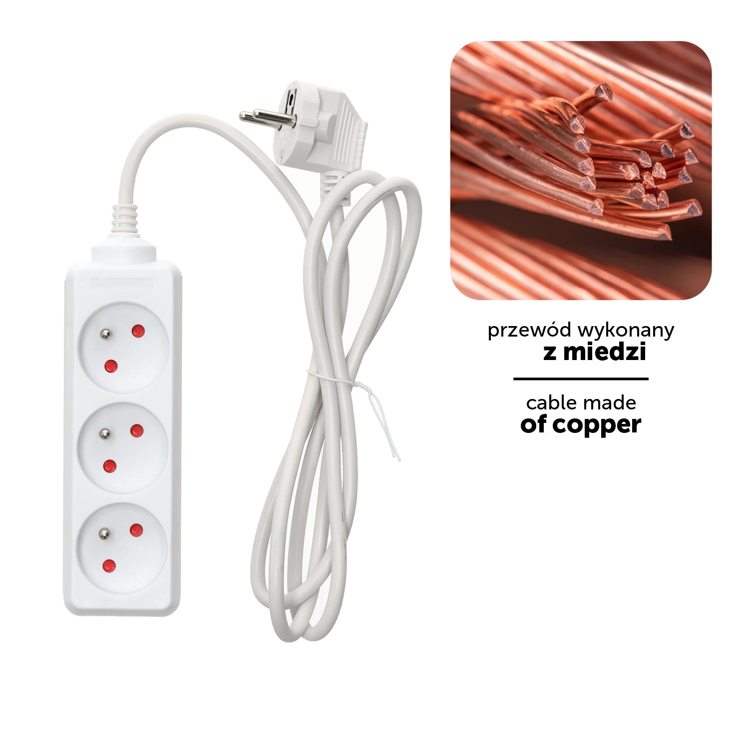 Extension cord KOBI LINEA 3gn/1,5m/Zu Kobi