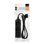 Extension cord LINEA 3gn/1,5m/Zu black Kobi
