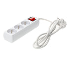 Przedłużacz LINEA 3gn/1,5m/Zu+W biały Kobi