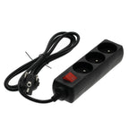 Extension cord LINEA 3gn/1,5m/Zu+W black Kobi