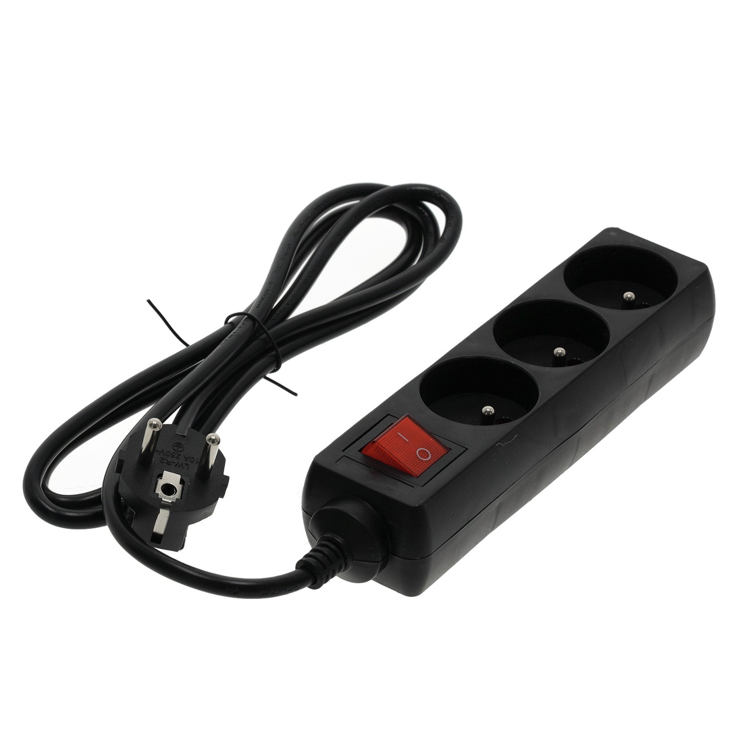 Extension cord LINEA 3gn/1,5m/Zu+W black Kobi