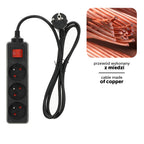 Extension cord LINEA 3gn/1,5m/Zu+W black Kobi