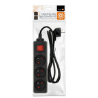 Extension cord LINEA 3gn/1,5m/Zu+W black Kobi