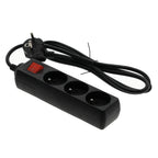 Extension cord LINEA 3gn/1,5m/Zu+W black Kobi