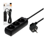 Extension cord LINEA 3gn/3m/Zu black Kobi