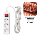 Extension cord KOBI LINEA 3gn/3m/Zu+W white Kobi