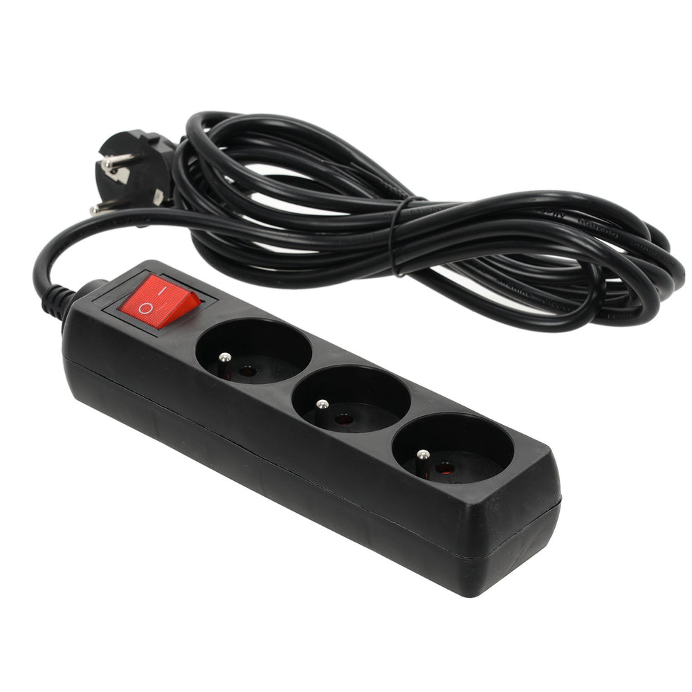 Extension cord LINEA 3gn/3m/Zu+W black Kobi