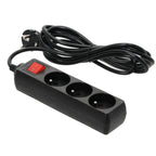 Extension cord LINEA 3gn/3m/Zu+W black Kobi