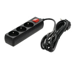 Extension cord LINEA 3gn/3m/Zu+W black Kobi
