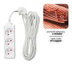 Extension cord KOBI LINEA 3gn/5m/Zu white Kobi