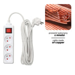 Extension cord KOBI LINEA 3gn/5m/Zu+W white Kobi