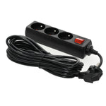 Extension cord LINEA 3gn/5m/Zu+W black Kobi