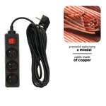 Extension cord LINEA 3gn/5m/Zu+W black Kobi