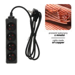 Extension cord LINEA 4gn/1,5m/Zu black Kobi