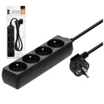 Extension cord LINEA 4gn/1,5m/Zu black Kobi
