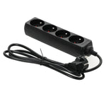 Extension cord LINEA 4gn/1,5m/Zu black Kobi