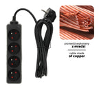 Extension cord LINEA 4gn/3m/Zu black Kobi