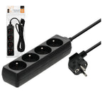 Extension cord LINEA 4gn/3m/Zu black Kobi