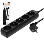 Extension cord LINEA 5gn/1,5m/Zu black Kobi