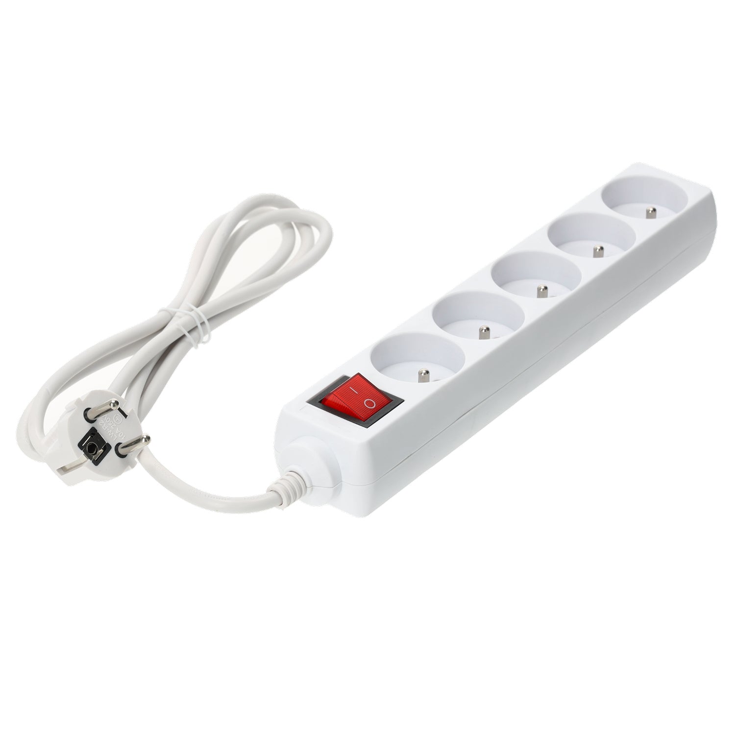 Przedłużacz LINEA 5gn/1,5m/Zu+W biały Kobi