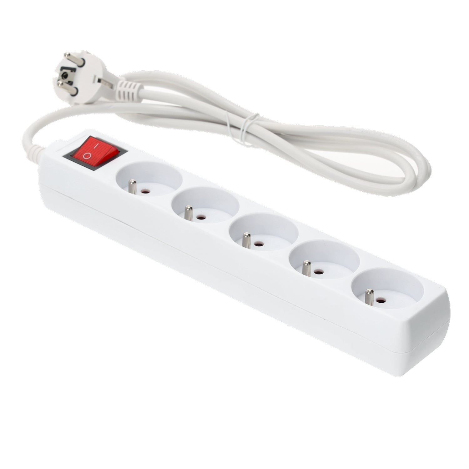Przedłużacz LINEA 5gn/1,5m/Zu+W biały Kobi