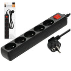 Extension cord LINEA 5gn/1,5m/Zu+W black Kobi