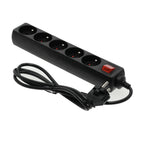 Extension cord LINEA 5gn/1,5m/Zu+W black Kobi