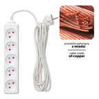 Extension cord KOBI LINEA 5gn/3m/Zu white Kobi