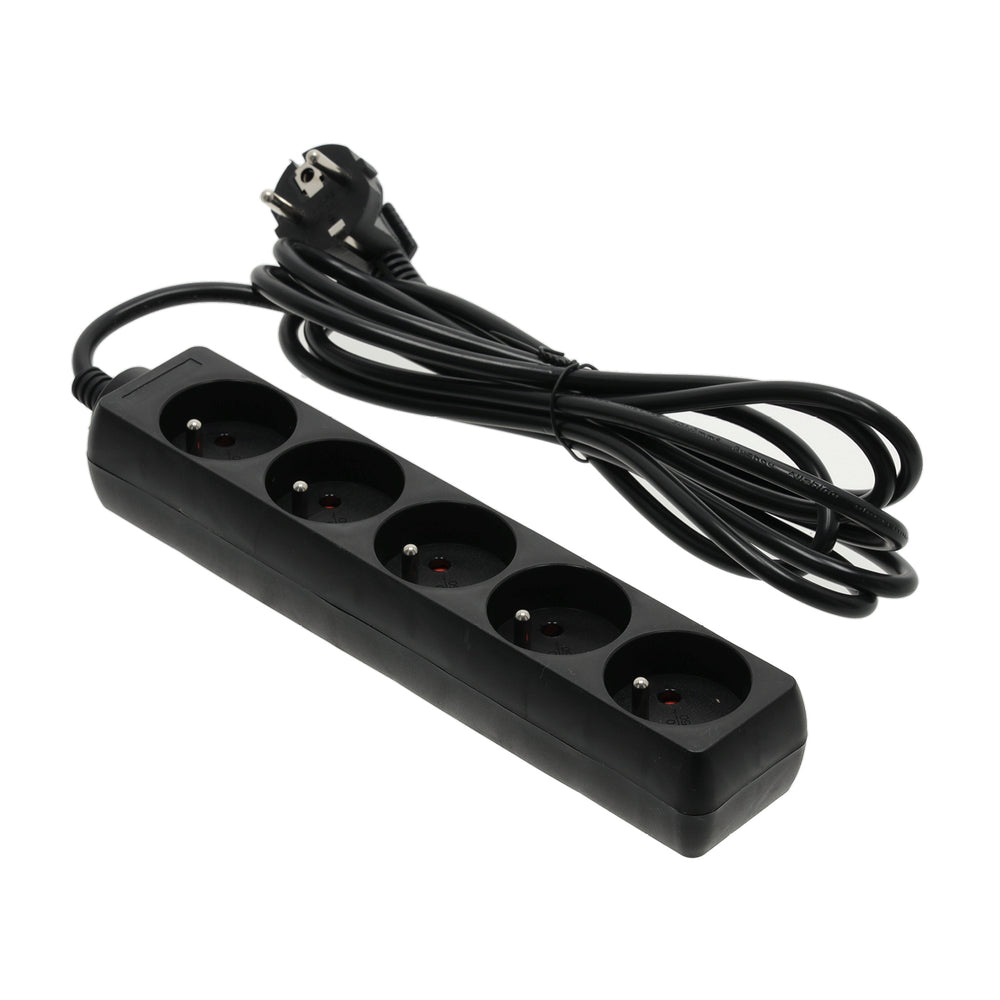 Extension cord LINEA 5gn/3m/Zu black Kobi