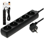 Extension cord LINEA 5gn/3m/Zu black Kobi