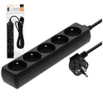 Extension cord LINEA 5gn/3m/Zu black Kobi