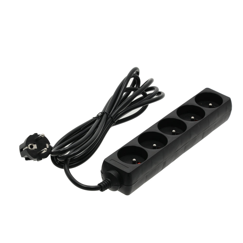 Extension cord LINEA 5gn/3m/Zu black Kobi