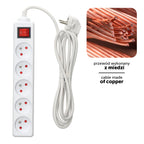 Extension cord KOBI LINEA 5gn/3m/Zu+W white Kobi