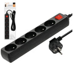 Extension cord LINEA 5gn/3m/Zu+W black Kobi