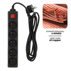 Extension cord LINEA 5gn/3m/Zu+W black Kobi