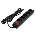 Extension cord LINEA 5gn/3m/Zu+W black Kobi