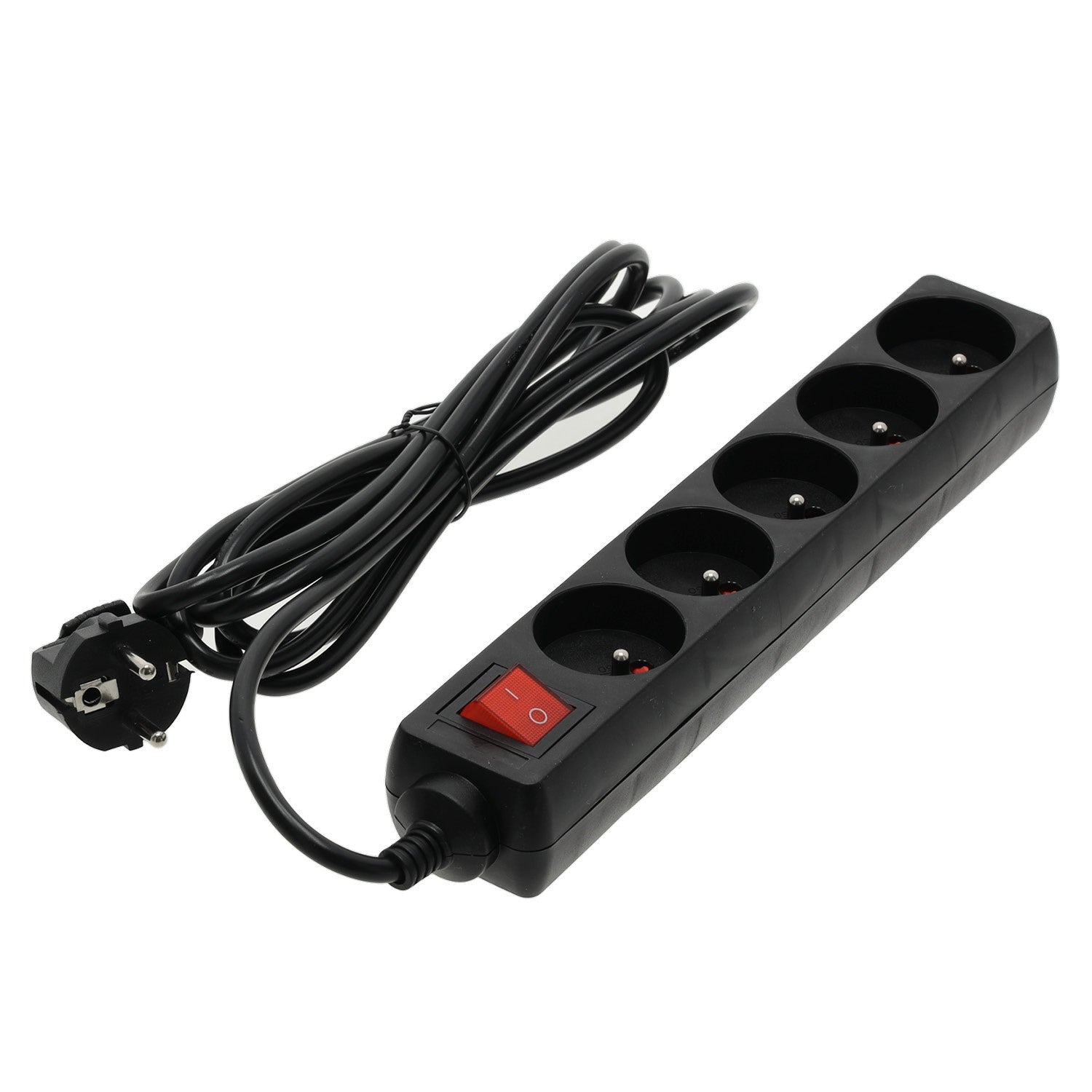 Extension cord LINEA 5gn/3m/Zu+W black Kobi