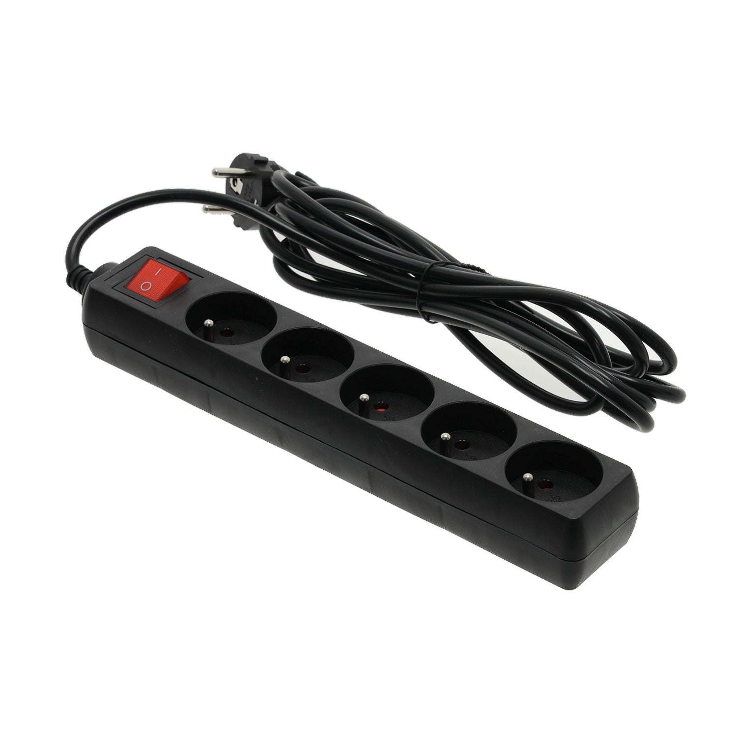 Extension cord LINEA 5gn/3m/Zu+W black Kobi