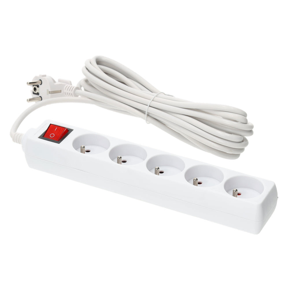 Extension cord KOBI LINEA 5gn/5m/Zu+W white Kobi