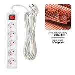 Extension cord KOBI LINEA 5gn/5m/Zu+W white Kobi