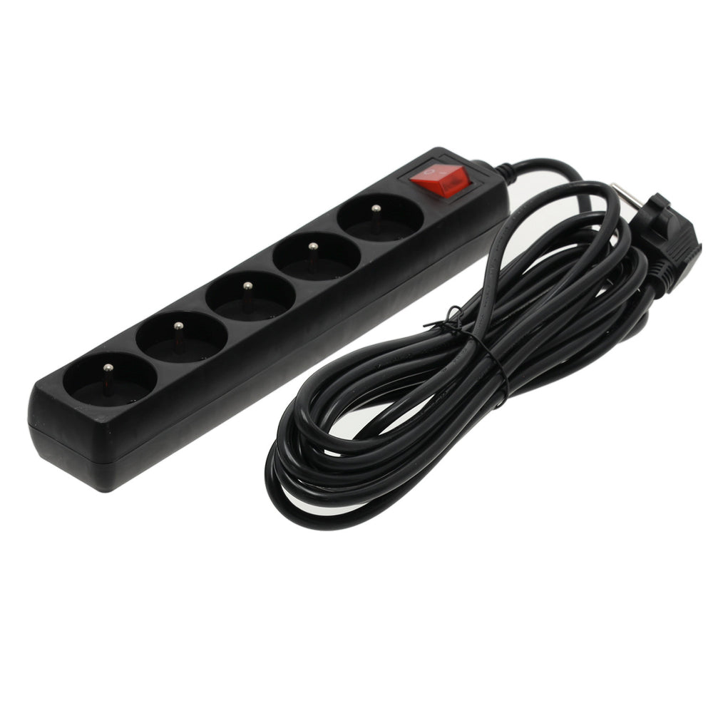 Extension cord LINEA 5gn/5m/Zu+W black Kobi