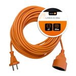 Extension cord LINEA G 1socket/20m/without grounding/2x1mm orange Kobi