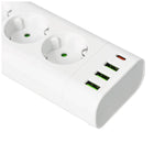 Extension cord KOBI LINEA PRO XC 3 sockets+3USB/1USB-C/1,5m/Zu+W white Kobi