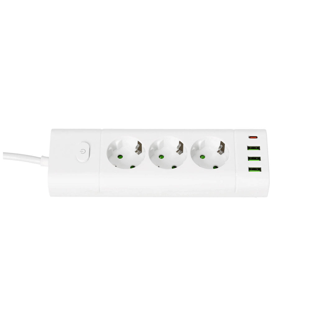 Extension cord KOBI LINEA PRO XC 3 sockets+3USB/1USB-C/1,5m/Zu+W white Kobi