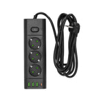 Extension cord KOBI LINEA PRO XC 3 sockets+3USB/1USB-C/1,5m/Zu+W black Kobi