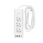 Extension cord KOBI LINEA PRO XC 3 sockets+3USB/1USB-C/3m/Zu+W white Kobi