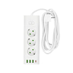 Extension cord KOBI LINEA PRO XC 3 sockets+3USB/1USB-C/3m/Zu+W white Kobi