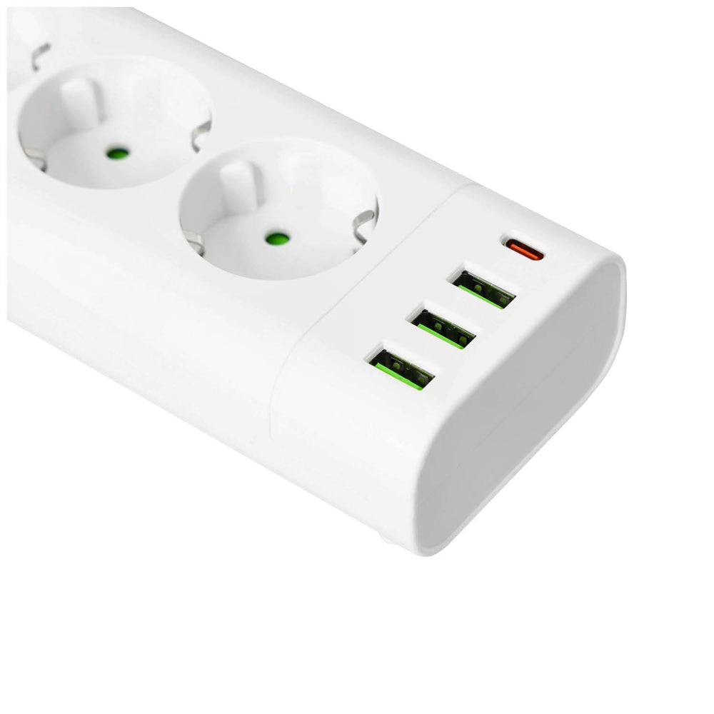 Extension cord KOBI LINEA PRO XC 3 sockets+3USB/1USB-C/3m/Zu+W white Kobi