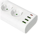 Extension cord KOBI LINEA PRO XC 3 sockets+3USB/1USB-C/3m/Zu+W white Kobi