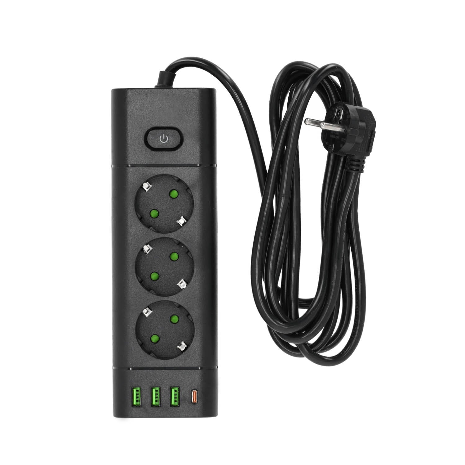 Extension cord KOBI LINEA PRO XC 3 sockets+3USB/1USB-C/3m/Zu+W black Kobi